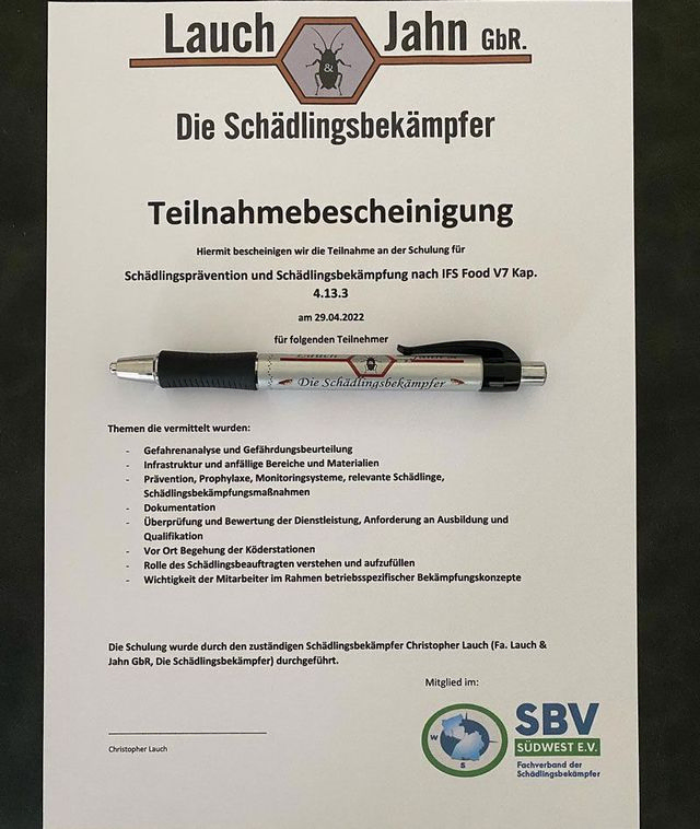 Die Schädlingsbekämpfer Lauch & Jahn GbR